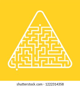 Abstract triangular labyrinth. Game for kids. Puzzle for children. One entrance, one exit. Labyrinth conundrum. Flat vector illustration isolated on color background. With place for your image