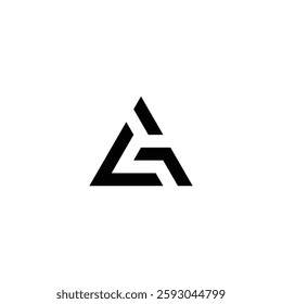 Abstract Triangular ‘A’ Logo with Minimalist Negative Space Design