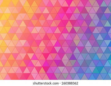 Abstract triangular pattern placed on colorful background