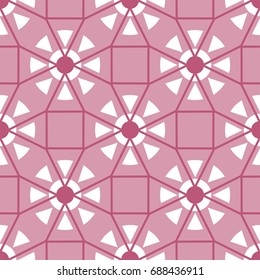 Abstract triangular polygonal shape kaleidoscope geometry seamless pattern template circle decorative vector.