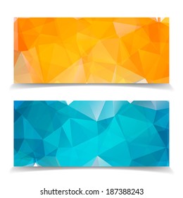 Abstract Triangular Polygonal vector banners set