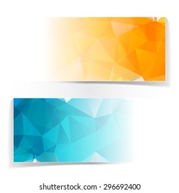 Abstract Triangular Polygonal vector banners set