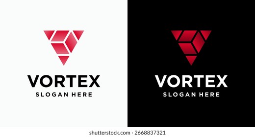 Abstract triangular prism vector logo design. Icon for business, technology, fitness, outdoor, and personal branding.