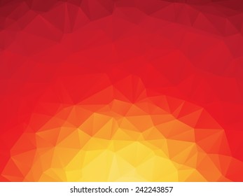 abstract triangular red orange yellow background with the sunset motif