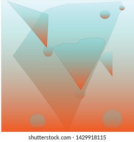 Abstract triangular vector and balloon in murky water-vector