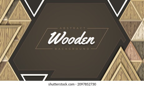 Abstract Triangular Wooden on the Brown Background