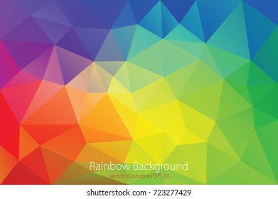 abstract triangulated background in bright colors, colorful smooth template, editable and layered