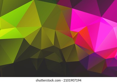 Abstrakter, geometrischer, grüner und rosafarbener Hintergrund 
, Anwendung und Web-Origami-Stil   