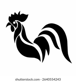 Abstract tribal art design illustration of a rooster, suitable for tattoo designs and others