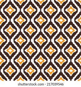 Abstract tribal art ethnic seamless pattern. Ikat. Folk repeating background texture. Geometric print. Fabric design. Wallpaper 