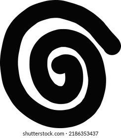 Abstract tribal art shape vector modern and contemporary spiral  esign art element for poster, wall art and print collections in a glyph illustration

