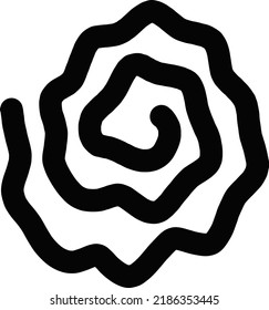 Resumen de forma de arte tribal vector elemento de arte de diseño de espiral moderna y contemporánea para colecciones de afiches, arte mural e impresión en una ilustración de glifo

