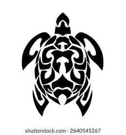 abstract tribal art turtle tattoo design suitable for elements