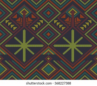 Abstract Tribal Aztec Seamless Pattern. Geometry Vector illustration