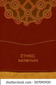 Abstract tribal background. Australian Aboriginal style, dot painting elements. For cards, flyer design, posters, background.