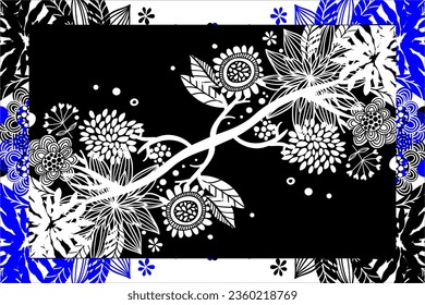 abstract tribal background design in the form of roots and flowers