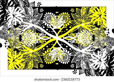 abstract tribal background design in the form of roots and flowers