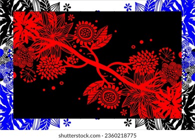 diseño de fondo tribal abstracto en forma de raíces y flores