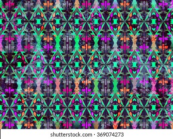 Abstract tribal background. Geometric ethnic Aztec style. Graffiti colors. Trendy vector can be used for web design, wallpapers, fabric, cases and printed products.