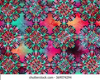 Abstract tribal background. Geometric ethnic Aztec style. Graffiti colors. Trendy vector can be used for web design, wallpapers, fabric, cases and printed products.