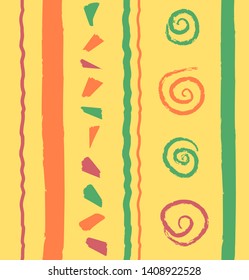 Abstract tribal colorful p... with stripes seamless