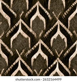 Abstract tribal design with a black and white color scheme. grunge lines ikat pattern, striped seamless pattern, Vector illustration background for print the paper.