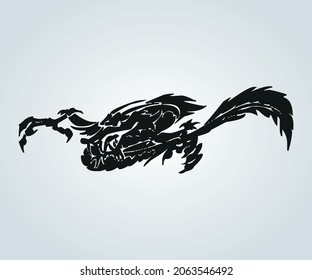Abstract tribal of a dragon for illustration