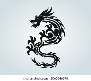 Abstract Tribal Dragon Illustration Stock Vector (Royalty Free ...