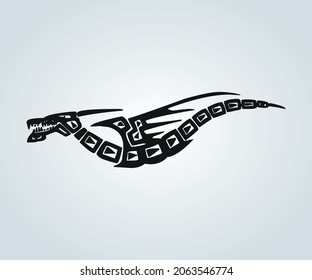 Abstract tribal of a dragon for illustration