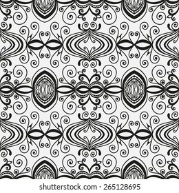 Abstract tribal ethnic background. Black and white seamless geometric pattern. Can be used for card design, wallpaper, pattern fills, web page background, surface textures.