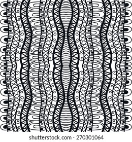 Abstract tribal ethnic background. Black and white seamless geometric pattern. Can be used for card design, wallpaper, pattern fills, web page background, surface textures.
