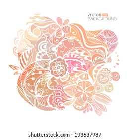 Abstract tribal ethnic background. Vector flower pattern. Pastel colors