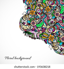 Abstract tribal ethnic background. Vector flower pattern
