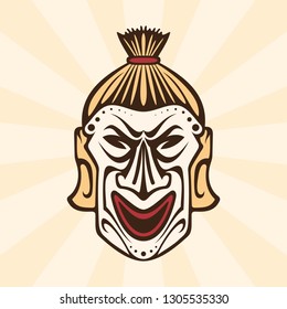 Abstract tribal ethnic mask vector concept design. Illustration of traditional aboriginal masked symbol. Vector illustration EPS.8 EPS.10