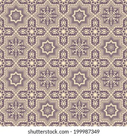 Abstract tribal ethnic seamless background, ornamental lace pattern in Indian style, geometric vector ornament