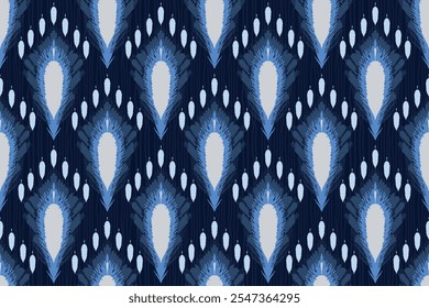 Patrón tribal abstracto de la pluma sin fisuras, patrón de fondo inconsútil de Ikat Ogee, patrón de fondo inconsútil de Ikat Chevron.
