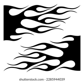 Abstract tribal fire flame tattoo stencil, racing car vinyl sticker and airbrush stencil vector art eps 10 file.