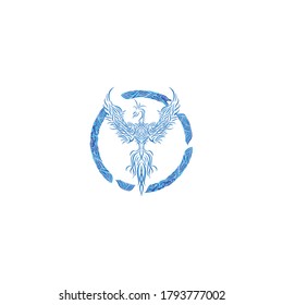 Abstract Tribal Fire Phoenix Vector Illustration