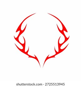 abstract tribal fire symmetrical shape vector isolated on white