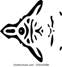 Abstract tribal fish vector design isolated on a white background.