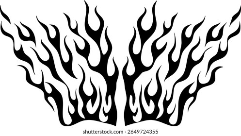 Abstract Tribal Flame Design Element for Automotive Graphics and Tattoos
