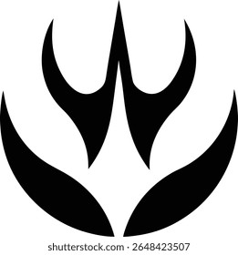 Abstract Tribal Flame Symbol Logo – Black Minimal Vector Emblem with Sharp Curves and Geometric Style, Ideal for Tattoos, Branding, Icons, or Decorative Design Projects