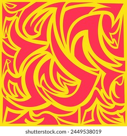 Abstract tribal flat design background in red and yellow color style. Vector backgrounds. Suitable for landing page, wallpaper, banner and web backgrounds.