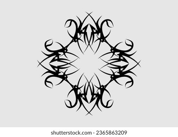 abstract tribal floral motif art