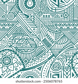 Abstract tribal geometric seamless pattern, Aztec ethnic design for textiles, banners, wallpapers, and wrapping