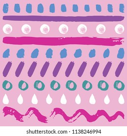 Abstract tribal hand drawn background with brush strokes, blots, splashes and lines. Vector illustration EPS 10 file.