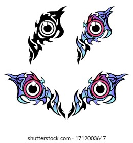 Abstract Tribal idea. Black White and Colorful Collection. No.2