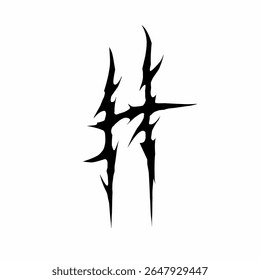Abstract tribal letter H vector art tattoo elements