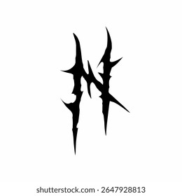 Abstract tribal letter N vector art tattoo elements