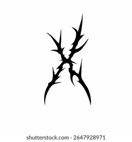 Abstract tribal letter X vector art tattoo elements